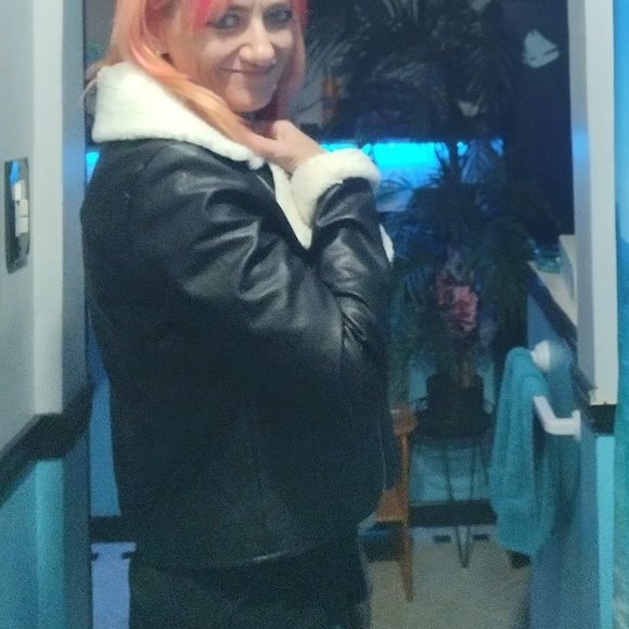 Faux leather/wool jacket - Picture 3 of 16